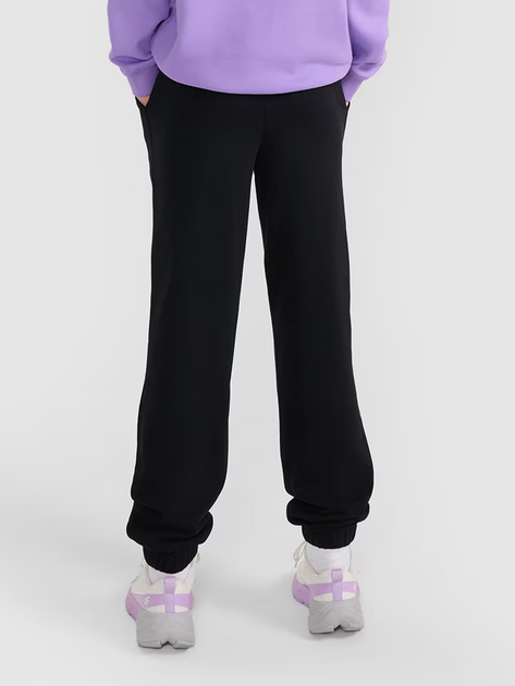Spodnie dresowe młodzieżowe dziewczęce joggery 4F 4FJWMM00TTROF1189-20S 146 cm Czarne (5905700384632) - obraz 2