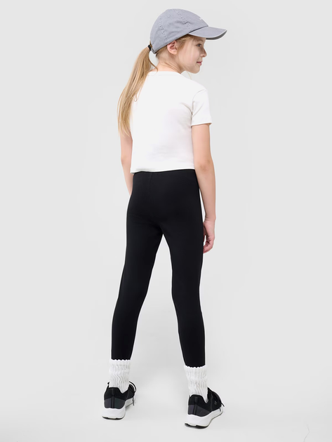 Legginsy dziecięce dla dziewczynki sportowe 4F 4FJWMM00TTIGF220-20S 122 cm Czarne (5905700426271) - obraz 4