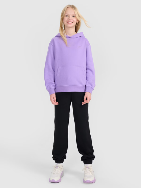 Spodnie dresowe młodzieżowe dziewczęce joggery 4F 4FJWMM00TTROF1189-20S 140 cm Czarne (5905700384663) - obraz 3