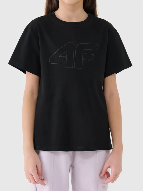 Підліткова футболка для дівчинки 4F 4FJWMM00TTSHF2333-20S 158 см Чорна (5905700383567) - зображення 4