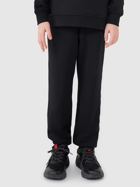 Spodnie dresowe chłopięce joggery 4F 4FJWMM00TTROM1188-20S 128 cm Czarne (5905700387824) - obraz 1