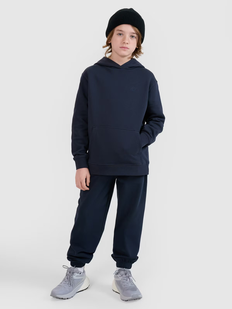 Spodnie dresowe młodzieżowe chłopięce joggery 4F 4FJWMM00TTROM1188-31S 146 cm Granatowe (5905700387886) - obraz 3