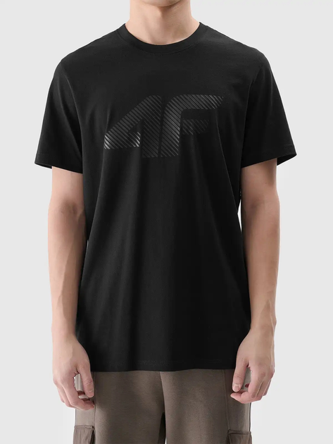 T-shirt męski bawełniany 4F 4FWMM00TTSHM2257-20S XL Czarny (5905700343639) - obraz 4