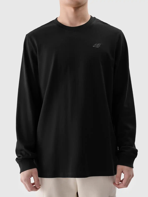 Longsleeve męski 4F 4FWMM00TLONM432-20S S Czarny (5905700343943) - obraz 4