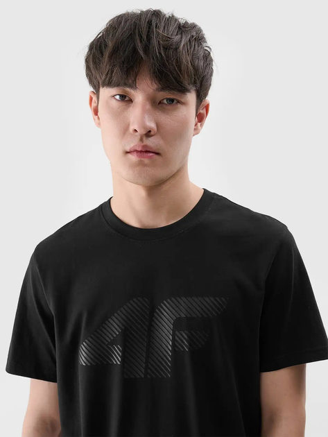 T-shirt męski bawełniany 4F 4FWMM00TTSHM2257-20S XL Czarny (5905700343639) - obraz 7