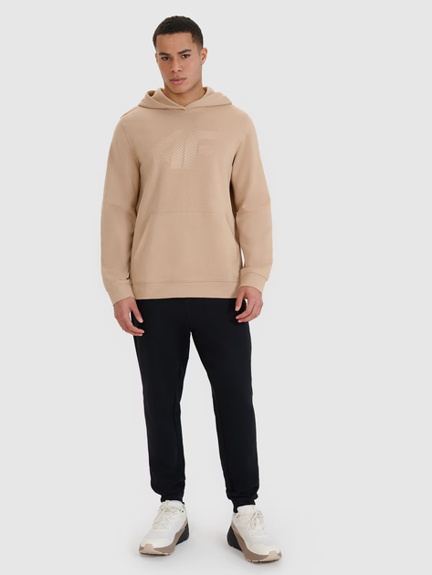 Bluza męska z kapturem 4F 4FWSS25TSWSM1621-83S L Beżowa (5905700401261) - obraz 4
