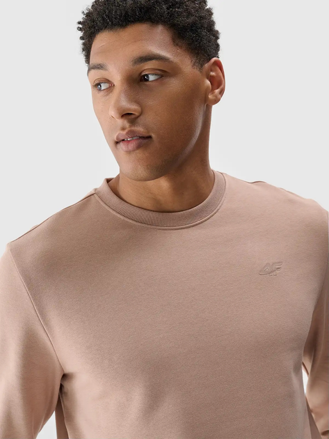 Bluza bez kaptura męska 4F 4FWSS25TSWSM1622-83S S Beżowa (5905700401377) - obraz 4