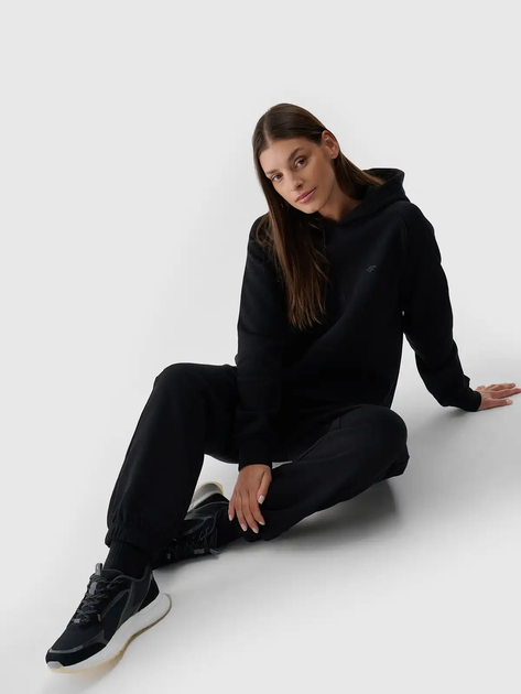 Bluza damska z kapturem 4F 4FWMM00TSWSF1764-20S S Czarna (5905700346609) - obraz 4
