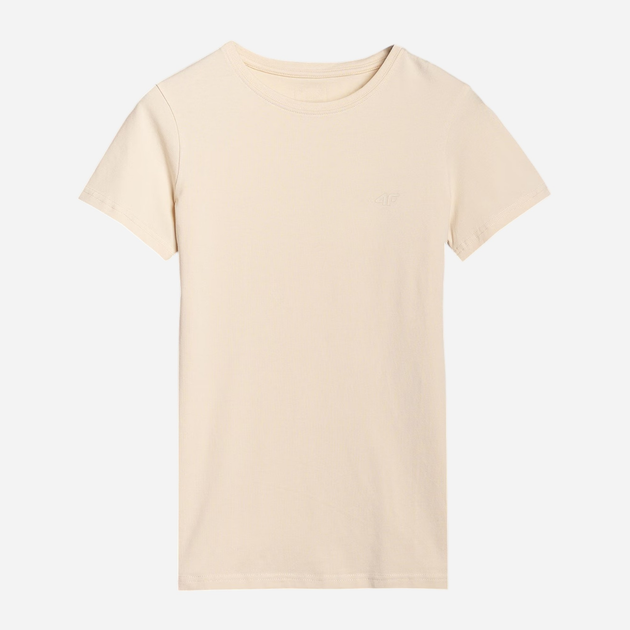 T-shirt damski 4F 4FWSS25TTSHF2351-083S XL Beżowy (5905700409724) - obraz 7