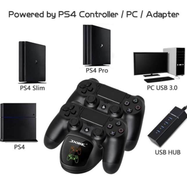 Зарядкое устройство для контроллера DualShock PS 4 Dobe Док Станция для PlayStation 4 PS 4 Черный - Фото 2 Зарядкое устройство для контроллера DualShock PS 4 Dobe Док Станция для PlayStation 4 PS 4 Черный - изображение 2