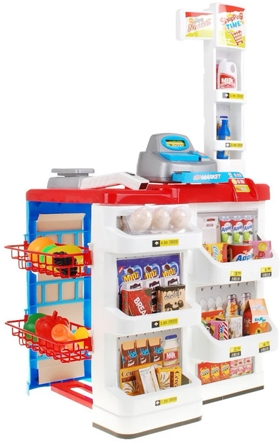 Ігровий набір Супермаркет + Візок + Товари + Інтерактивний сканер Червоний 24 предмети (5903864903812) (955555906563224) - Уцінка - зображення 3