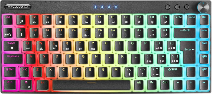 Ігрова бездротова клавіатура Mars Gaming Mkcloud / Механічна / Outemu Brown Switch / RGB підсвітка / UKR / Black - зображення 1