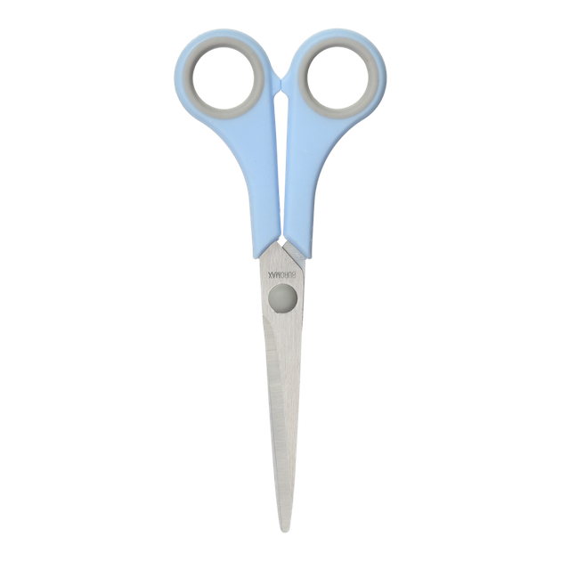 Ножницы BuroMax Pastel 17 см с резиновыми вставками голубые (BM.4504-14) - Фото 2 Ножницы BuroMax Pastel 17 см с резиновыми вставками голубые (BM.4504-14) - изображение 2