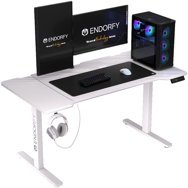 Biurko komputerowe Endorfy Atlas L Electric Onyx White (EY8E002) - obraz 13