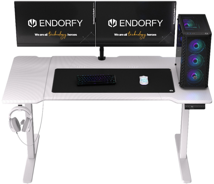 Biurko komputerowe Endorfy Atlas L Electric Onyx White (EY8E002) - obraz 14