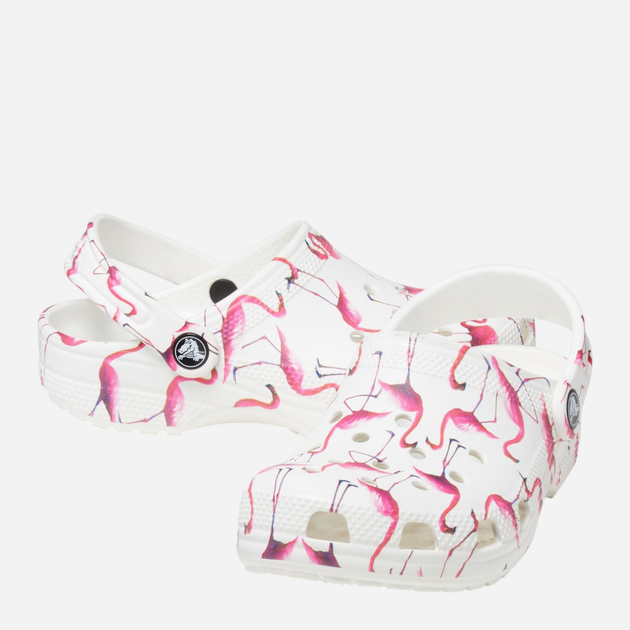 Дитячі крокси-сабо для дівчинки Crocs Classic Pool Party Clog CR207826-WHFO 30-31 (C13) Білі (191448992856) - зображення 4