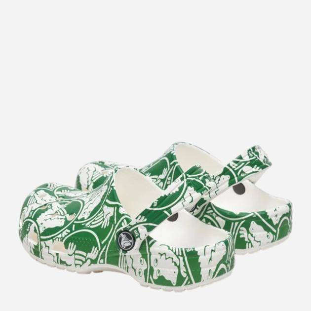 Дитячі крокси-сабо для хлопчика Crocs Classic Clog Graphics CR210007-3WH 32-33 (J1) Зелені (196265678556) - зображення 3