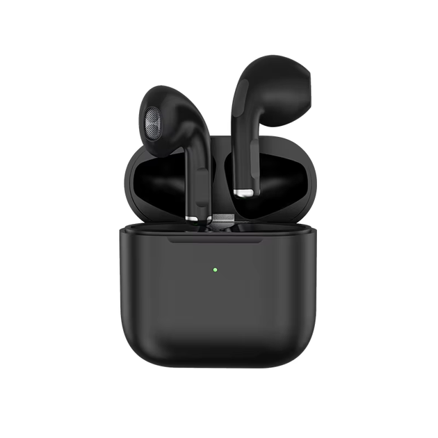 Бездротові навушники TWS Pro 4 bluetooth стерео гарнітура чорна + кабель USB - Lightning - зображення 2