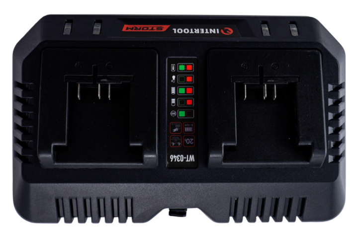 Зарядний пристрій для акумулятора Intertool 20В x 4Ач Li-Ion Storm для 2 АКБ (WT-0346) - зображення 2