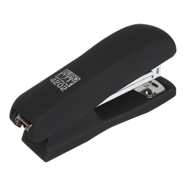 Степлер пластиковый, RUBBER TOUCH, 20 л., (скобы №24; 26), 127х54х33 мм, черный - изображение 4
