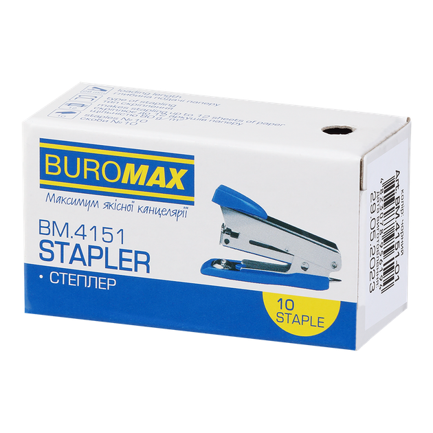 Степлер Мини Buromax скобы №10 до 12 листов черный (BM.4151-01) - Фото 5 Степлер Мини Buromax скобы №10 до 12 листов черный (BM.4151-01) - изображение 5