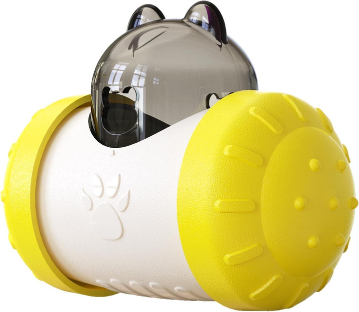 Игрушка-кормушка для животных для медленного питания LY-732 тумблер с контейнером Желто-белый (YV-8182) - Фото 1 Игрушка-кормушка для животных для медленного питания LY-732 тумблер с контейнером Желто-белый (YV-8182) - изображение 1