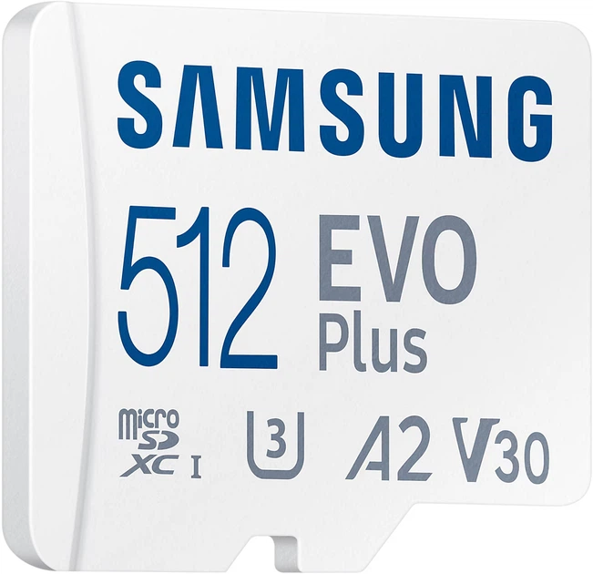 Карта пам'яті Samsung Evo Plus microSDXC 512GB UHS-I U3 V30 A2 + SD адаптер (MB-MC512SA/EU) - зображення 3