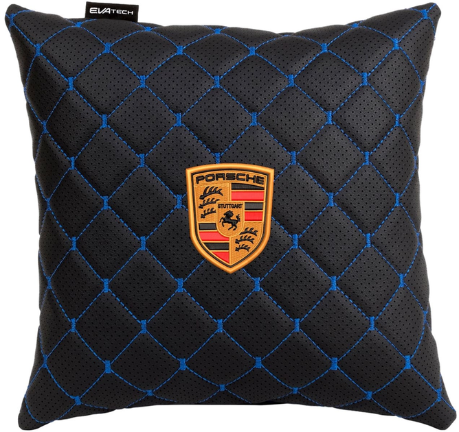 Подушка EVAtech ECO 30 х 30 см Porsche Чорна з синьою ниткою від Rozetka на платформі USKIDKA Акція на Подушка EVAtech ECO 30 х 30 см Porsche Чорна з синьою ниткою від Rozetka