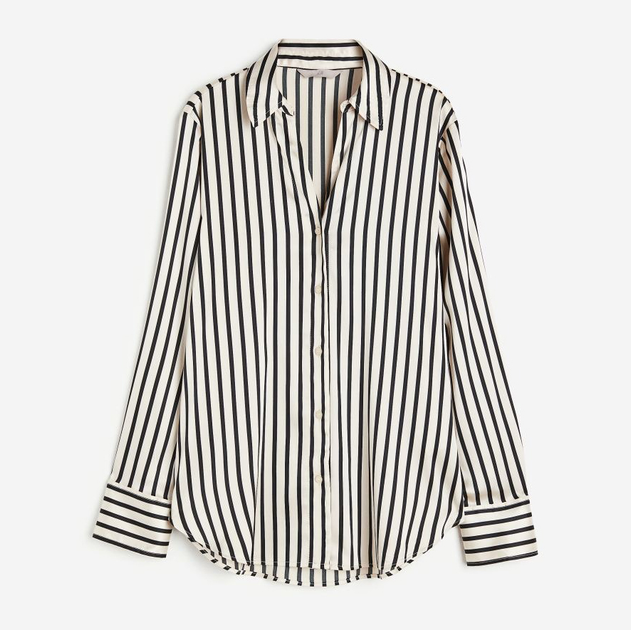 Блузка женская H&M 9397037wer XS Черная с белым (PS2030000344697) - изображение 1