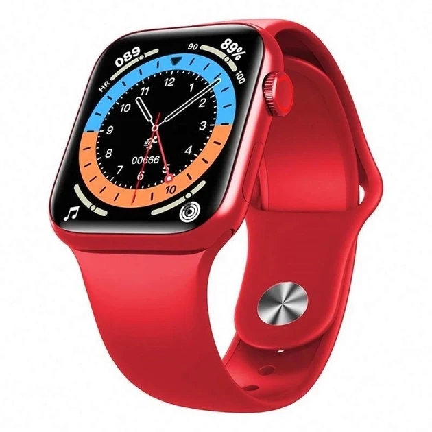 Смарт-часы Smart Watch M16 plus Aluminium 44 mm голосовой вызов, смс, соц сети красный - изображение 2