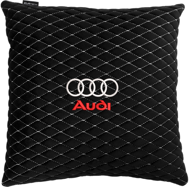 Подушка EVAtech 40 х 40 см Audi Чорна з білою ниткою від Rozetka на платформі USKIDKA Акція на Подушка EVAtech 40 х 40 см Audi Чорна з білою ниткою від Rozetka