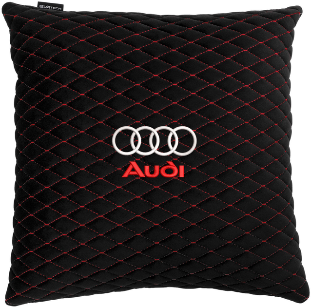 Подушка EVAtech 40 х 40 см Audi Чорна з червоною ниткою від Rozetka на платформі USKIDKA Акція на Подушка EVAtech 40 х 40 см Audi Чорна з червоною ниткою від Rozetka