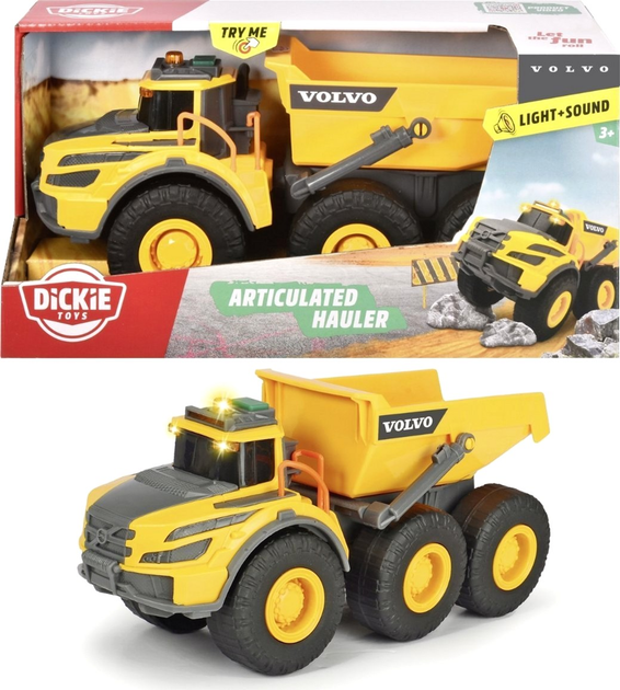 Wywrotka Dickie Toys Articulated Hauler Volvo z efektami świetlnymi i dźwiękowymi (4006333087653) - obraz 1