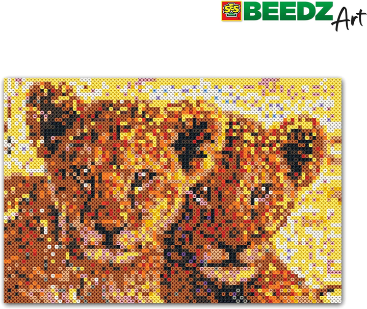 Mozaika SES Creative Beedz Art Lion cubs 7000 elementów (8710341060077) - obraz 2