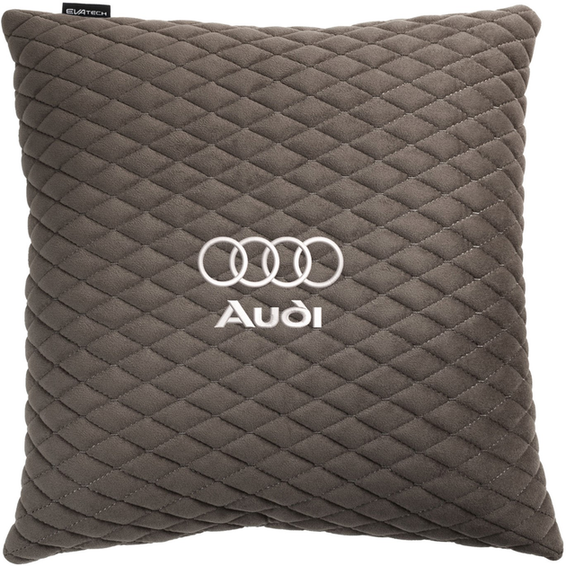 Подушка EVAtech 40 х 40 см Audi Сіра з сірою ниткою від Rozetka на платформі USKIDKA Акція на Подушка EVAtech 40 х 40 см Audi Сіра з сірою ниткою від Rozetka