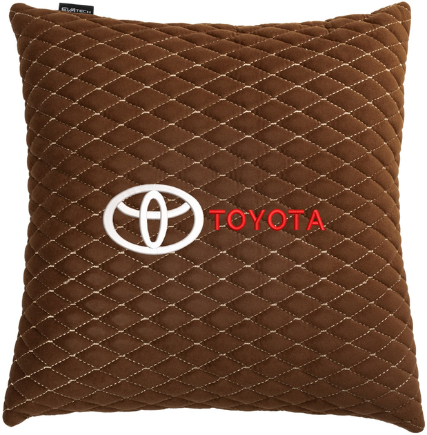 Подушка EVAtech 40 х 40 см Toyota Коричнева з коричневою ниткою від Rozetka на платформі USKIDKA Акція на Подушка EVAtech 40 х 40 см Toyota Коричнева з коричневою ниткою від Rozetka