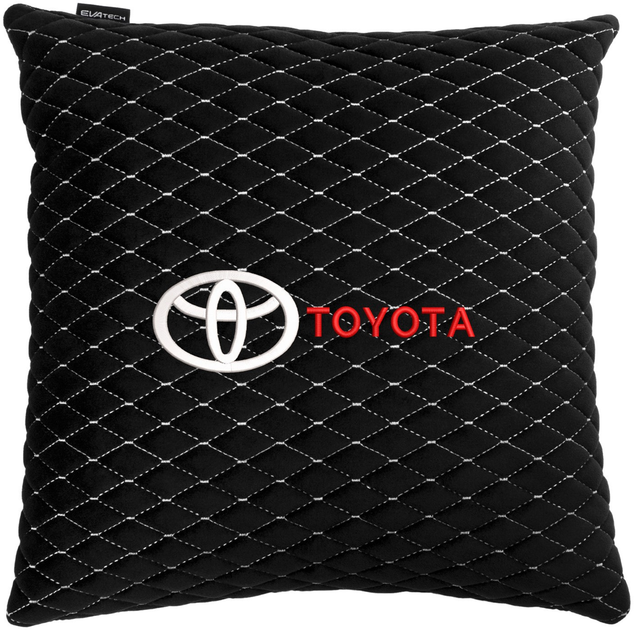 Подушка EVAtech 40 х 40 см Toyota Чорна з білою ниткою від Rozetka на платформі USKIDKA Акція на Подушка EVAtech 40 х 40 см Toyota Чорна з білою ниткою від Rozetka