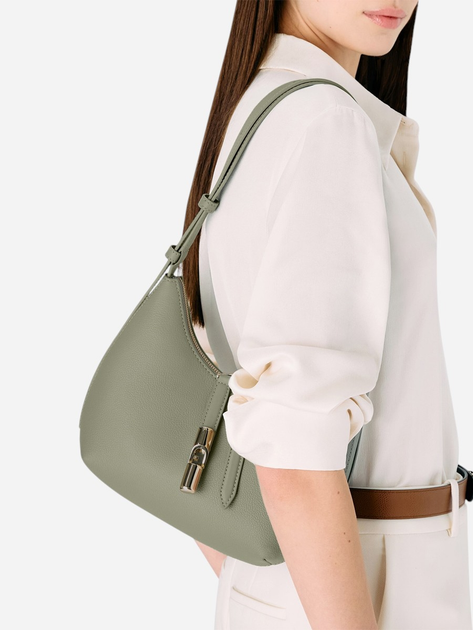 Сумка жіноча з натуральної шкіри маленька Furla WB01500BX3353AG7001007 Зелена (800070334428) - зображення 3