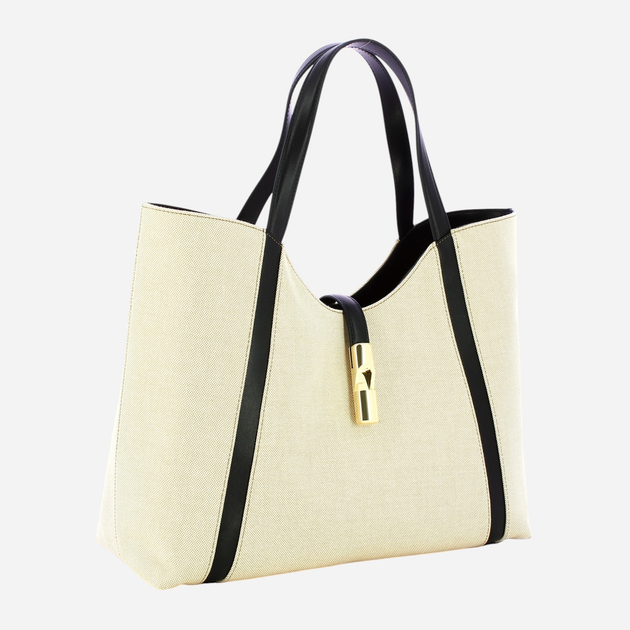 Torba shopper damska materiałowa Furla WB01729BX3542NN0001007 Mleczny/Czarny (800070334455) - obraz 3
