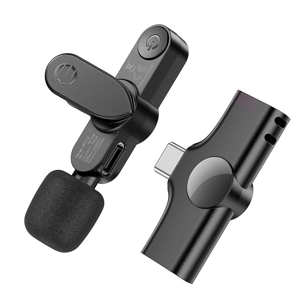 Бездротова мікрофонна система BOROFONE BFK12 Trophy lavalier (iPhone/Type-C) - Фото 1 Бездротова мікрофонна система BOROFONE BFK12 Trophy lavalier (iPhone/Type-C) - зображення 1