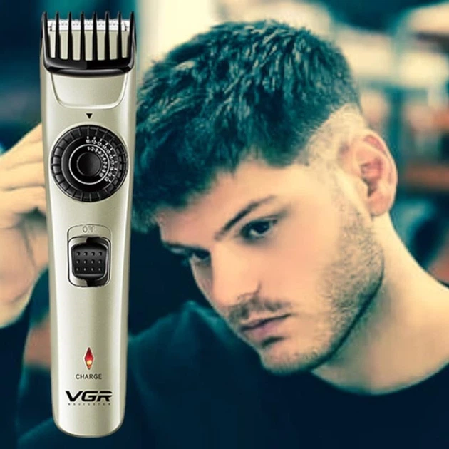 Машинка для спідстригання волосся вусів і бороди VGR V 031 акумуляторна портативна з регулюванням довжини - зображення 1