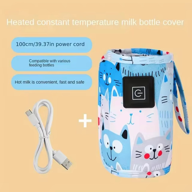 Портативний USB нагрівач дитячих пляшечок від PowerBank Чохол-нагрівач кольоровий - зображення 8