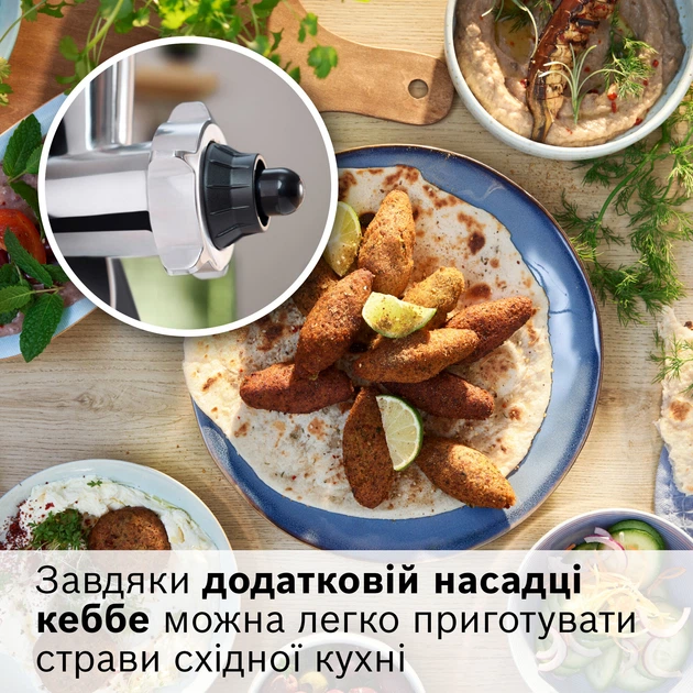 М'ясорубка Bosch MultiPower Серія 6 MFWS660B з насадкою