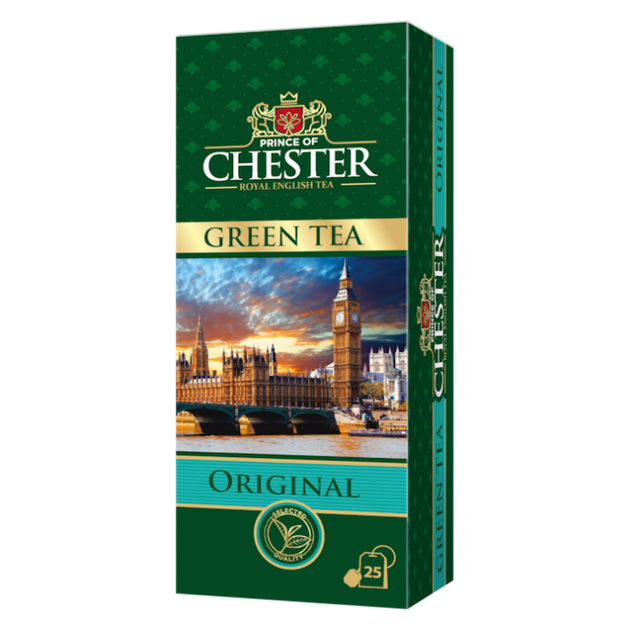 Зелений чай Chester Original в пакетах 25шт по 2г - Фото 1 Зелений чай Chester Original в пакетах 25шт по 2г - изображение 1