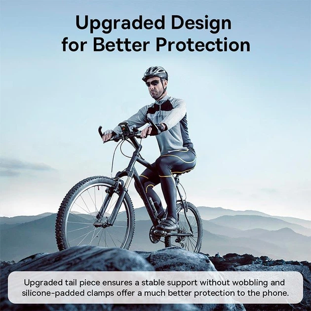 Тримач для телефону Baseus QuickGo Series Bike Phone Mount на велосипед/мопед/мотоцикл 5.7-7.2" (C40561500113-00) Black - Фото 11 Тримач для телефону Baseus QuickGo Series Bike Phone Mount на велосипед/мопед/мотоцикл 5.7-7.2" (C40561500113-00) Black - зображення 11