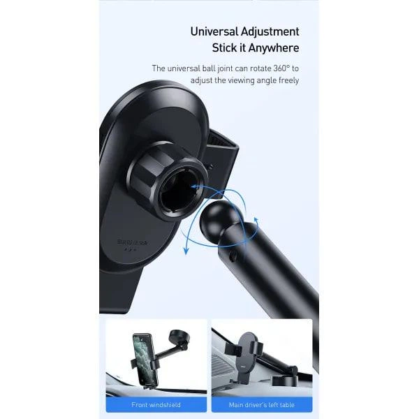 Автомобильный держатель для телефона Baseus Simplism Gravity Car Mount Holder With Suction Base на торпедо (SUYL-JY01) Black - Фото 14 Автомобильный держатель для телефона Baseus Simplism Gravity Car Mount Holder With Suction Base на торпедо (SUYL-JY01) Black - изображение 14
