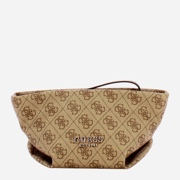 Косметичка жіноча Guess Eco Evaine TWEB9535005-LGW Коричнева (800070334923) - зображення 1