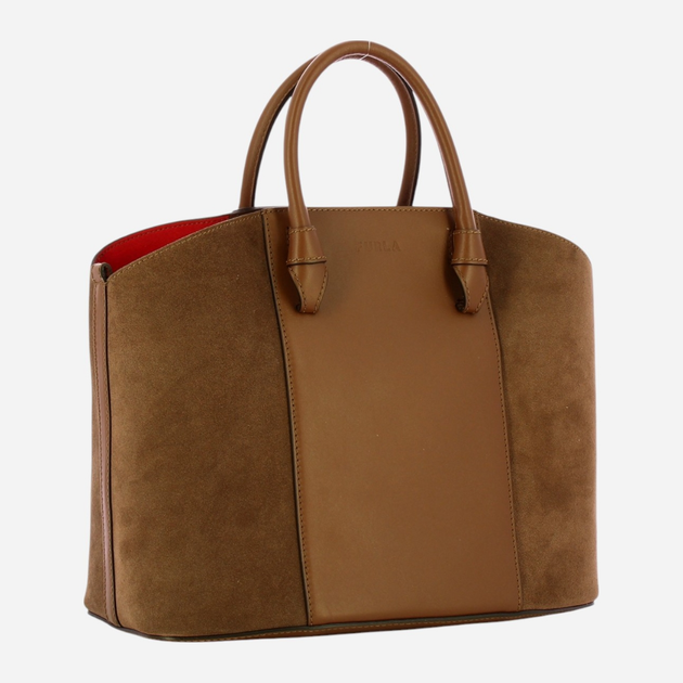 Torba shopper damska skórzana Furla Miastella L WB00333BX04280637S1007 Brązowa (800070306875) - obraz 3