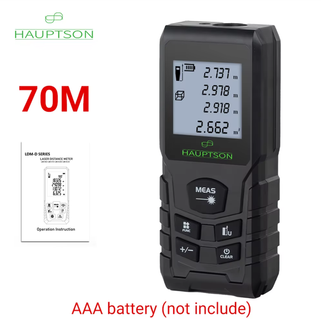 Лазерный дальномер (рулетка) HAUPTSON LDM-B70m (C6-70m) 70M для измерения длинны, площади, объема - изображение 7