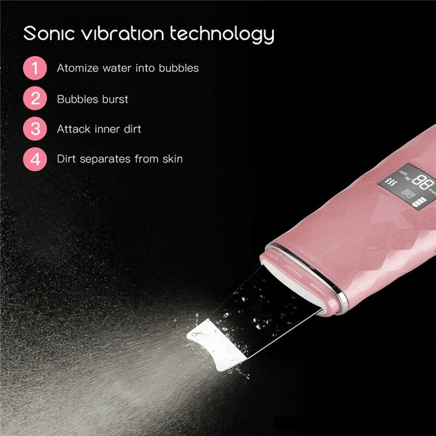 Ультразвуковой скрабер CkeyIn MR484 Pink с LED-дисплеем, ионизацией и функцией нагрева - изображение 2